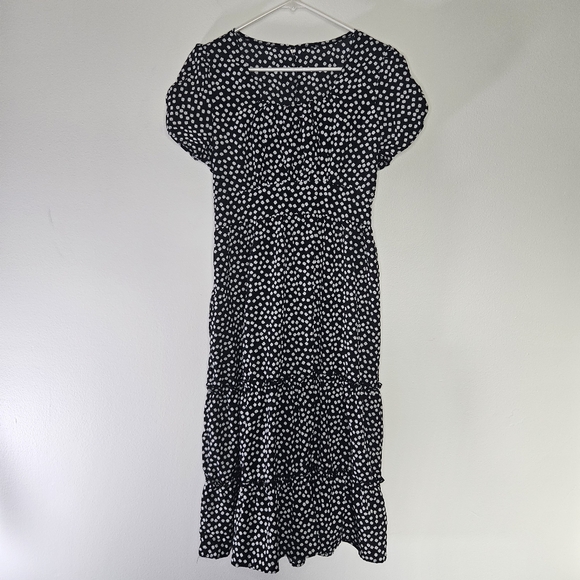 Gomelly Square Neck Short Sleeve Midi Dress Sz L - Picture 3 of 15